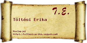 Töltési Erika névjegykártya